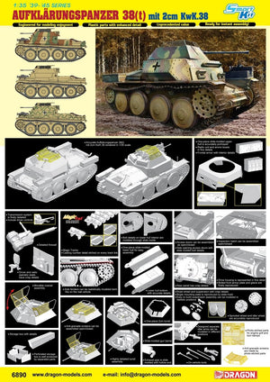 Dragon 6890 Aufklarungspanzer 38(t) mit 2cm Kw.K.38 1/35