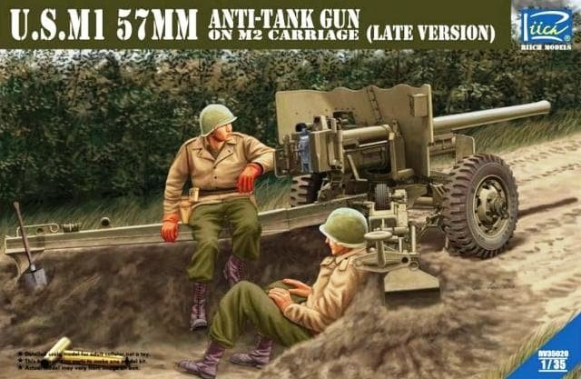Riich Models RV35020 US M1 57mm Anti-tank gun on M2 Carriage (late version) 1/35