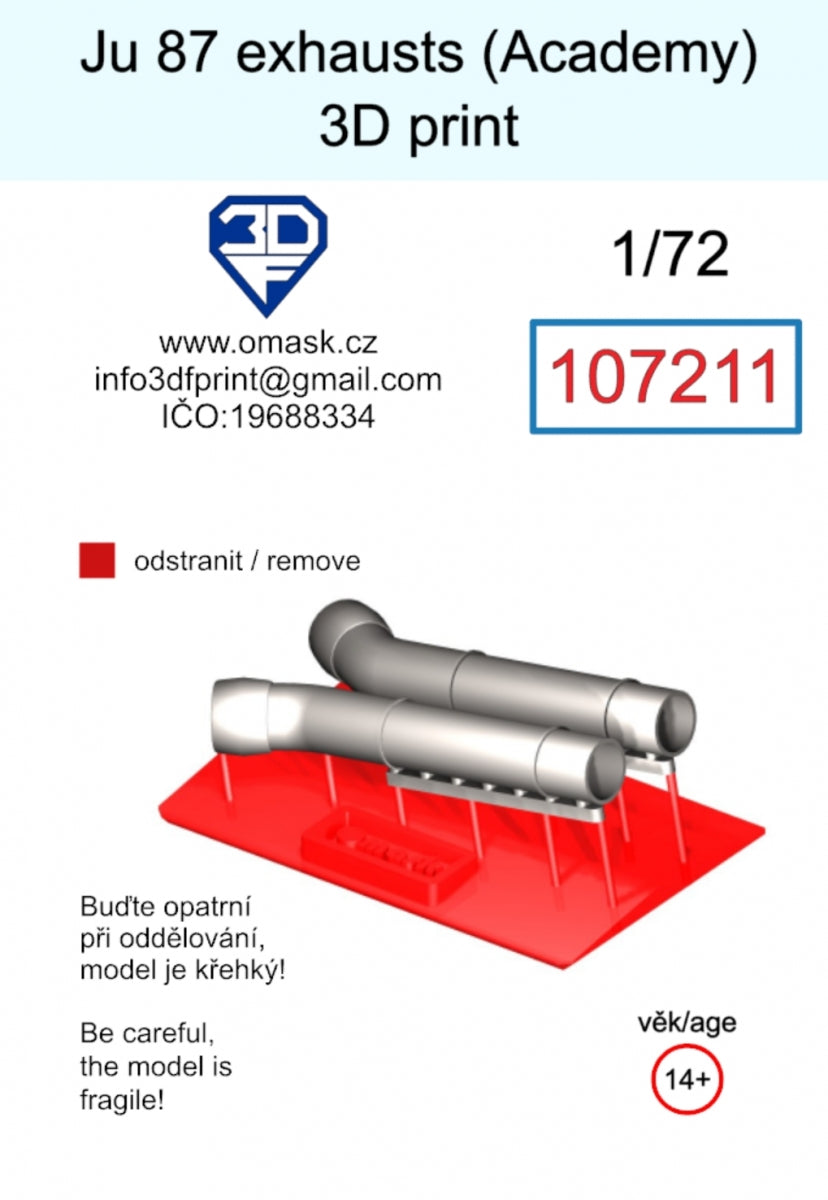Omask 107211 Ju 87 exhaust (Academy) 3D print 1/72 – image 2