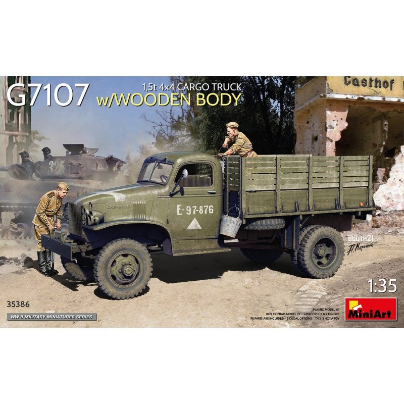 Mini Art 35386 G7107 1.5t 4x4 Cargo Truck w/ Wooden Body 1/35