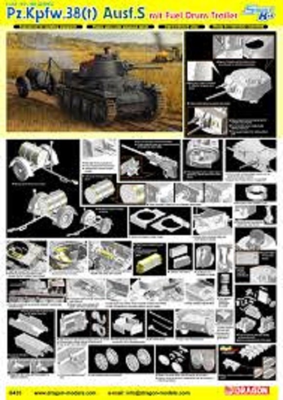Dragon 6435 Pz.Kpfw.38(t) Ausf.S with Fuel Drum Trailer (1/35) – Bild 2