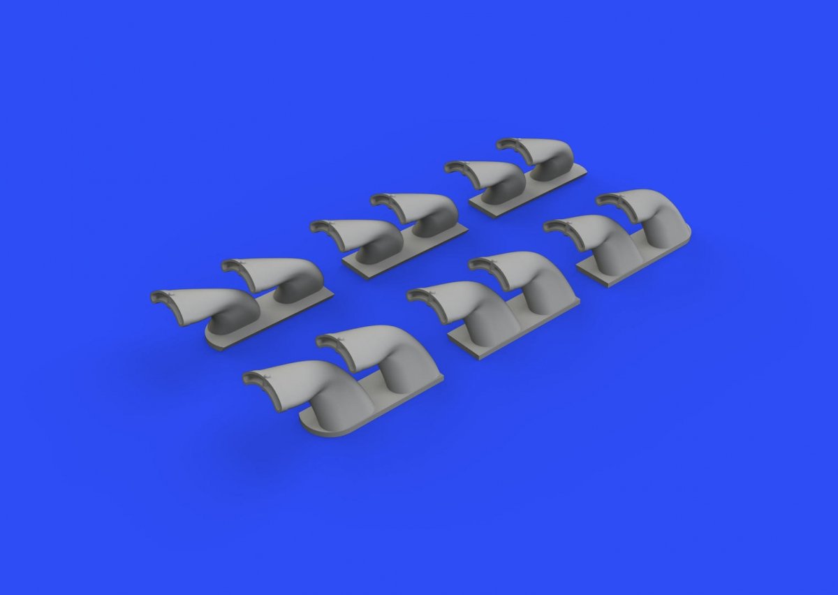 Eduard 632139 P-40 exhaust stacks fishtail 1/32 HASEGAWA – image 3