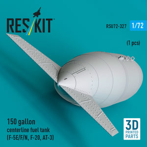 RESKIT RSU72-0327 150 gallon centerline fuel tank (F-5E/F/N, F-20, AT-3) (1 pcs) (3D Printed) 1/72