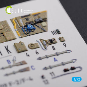 KELIK K72122 BF109-F2/F4 reconnaissance interior 3D decals for Fine Molds kit 1/72 – obrázek 4