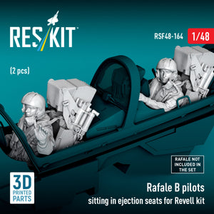 RESKIT RSF48-0164 Rafale B pilots sitting in ejection seats for Revell kit (2 pcs) (3D Printed) 1/48