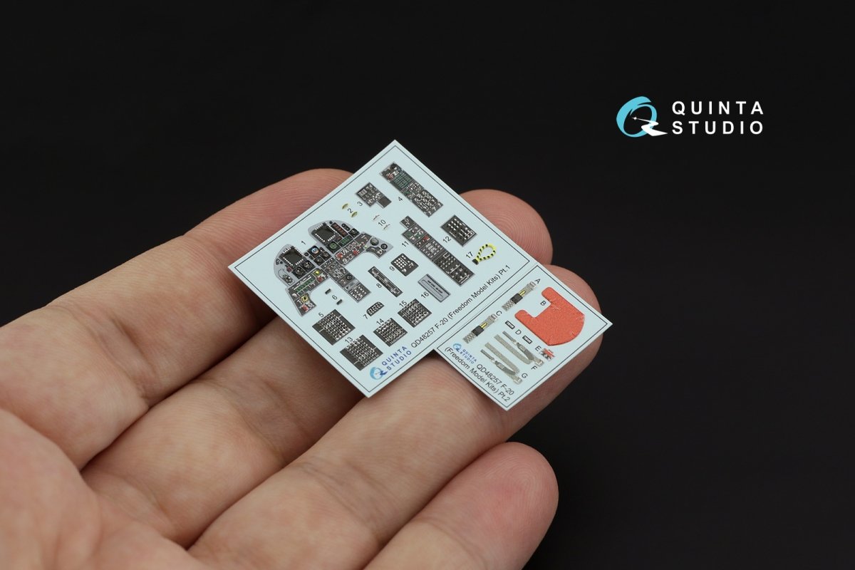 Quinta Studio QD48257 F-20 Tigershark 3D-Printed &amp;amp; coloured Interior on decal paper (Freedom Model) 1/48 – zdjęcie 4