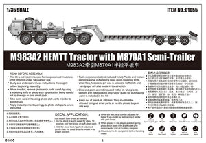 Trumpeter 01055 M983A2 HEMTT Tractor with M870A1 Semi-Trailer 1/35 – image 5