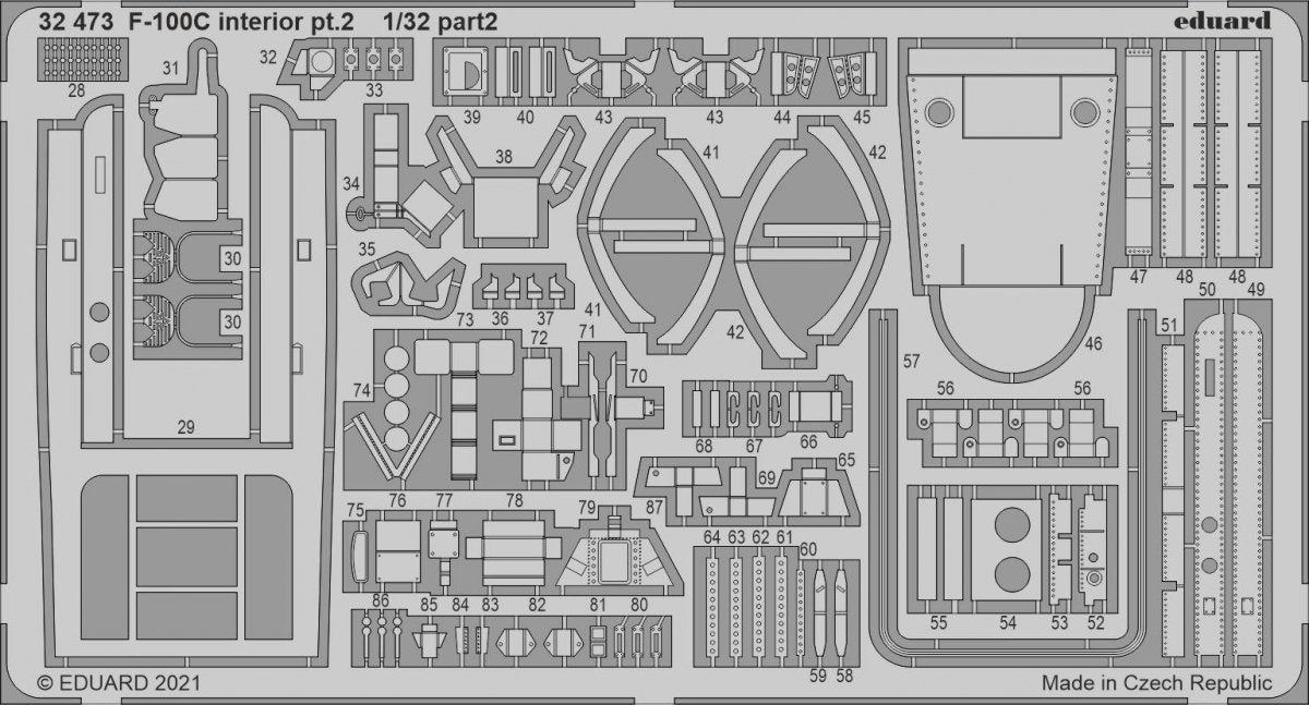 Eduard 32473 F-100C interior pt.2 TRUMPETER 1/32 – image 2