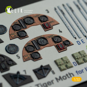 KELIK K32022 DH.81A Tiger Moth - Interior 3D Decal with 3D printed parts for ICM kit 1/32 – immagine 2