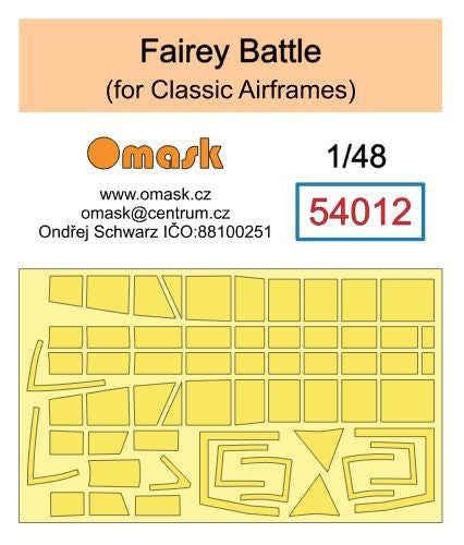 Omask 54012 Fairey Battle (pour maquettes d&amp;#39;avions classiques) 1/48