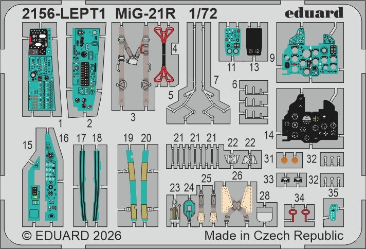 Eduard 2156 Erka - MiG-21 R in the Czechoslovak, Czech, and Slovak Air Forces 1/72