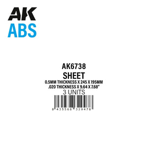 AK Interactive AK6738 0.5MM THICKNESS X 245 X 195MM – ABS SHEET – 3 UNITS PER BAG – obrázek 2