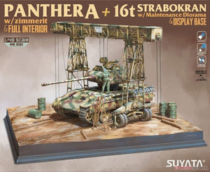 Suyata NO-001 Panther A w/ Zimmerit &amp;amp; Full Interior + 16t Strabokran w/ Maintenance 1/48