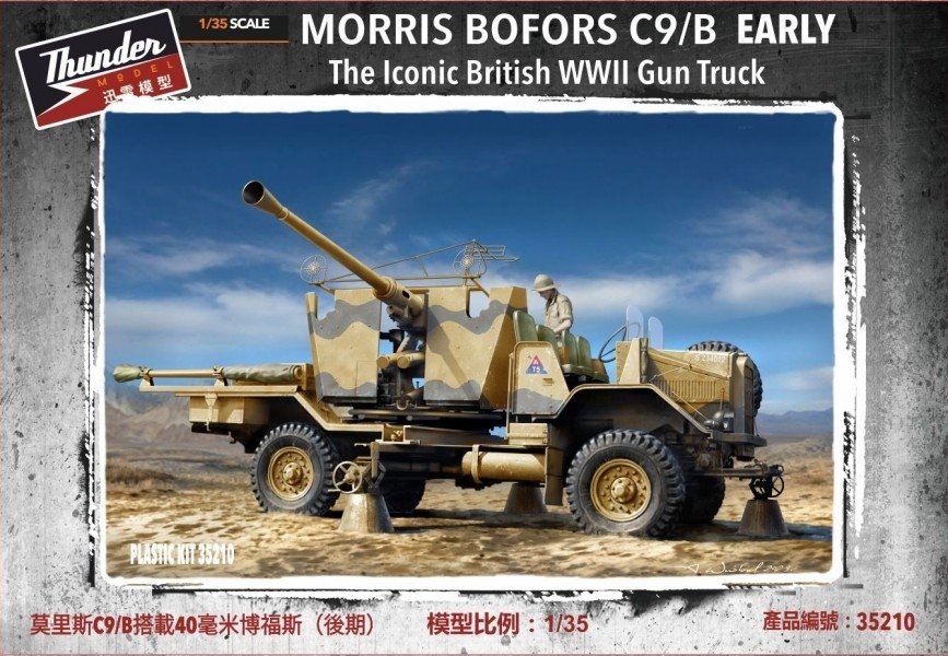 Camion armé britannique Morris Bofors C9/B, modèle Thunder 35210, première version, échelle 1/35