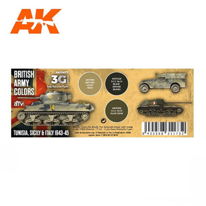 AK Interactive AK11677 3G BRITISH ARMY COLORS: TUNISIA, SICILY &amp;amp; ITALY 1943-1945 3x17 ml – obrázek 2