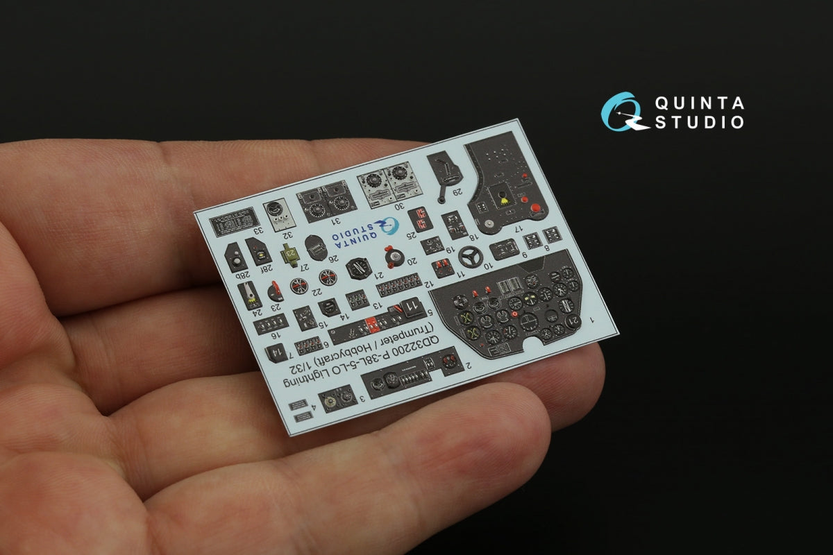 Quinta Studio QD32200 P-38L-5-LO Lightning 3D-Printed &amp;amp; colored Interior on decal paper (Trumpeter/Hobbycraft) 1/32 – image 10