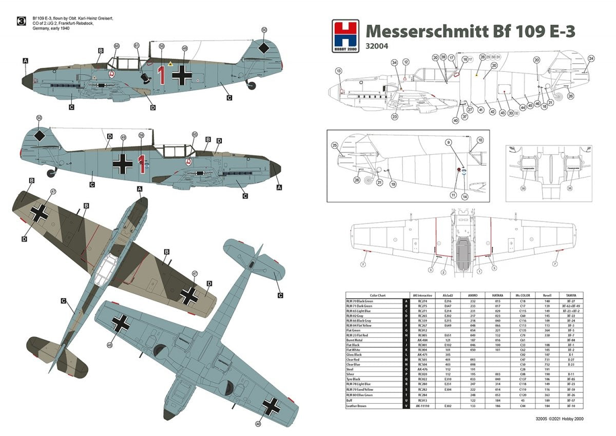 Hobby 2000 32004 Messerschmitt Bf 109 E-3 (DRAGON + CARTOGRAF) 1/32 – Bild 2