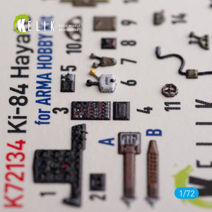 KELIK K72134 Ki-84 Hayate - interior 3D decals for Arma Hobby kit 1/72 – obrázek 5