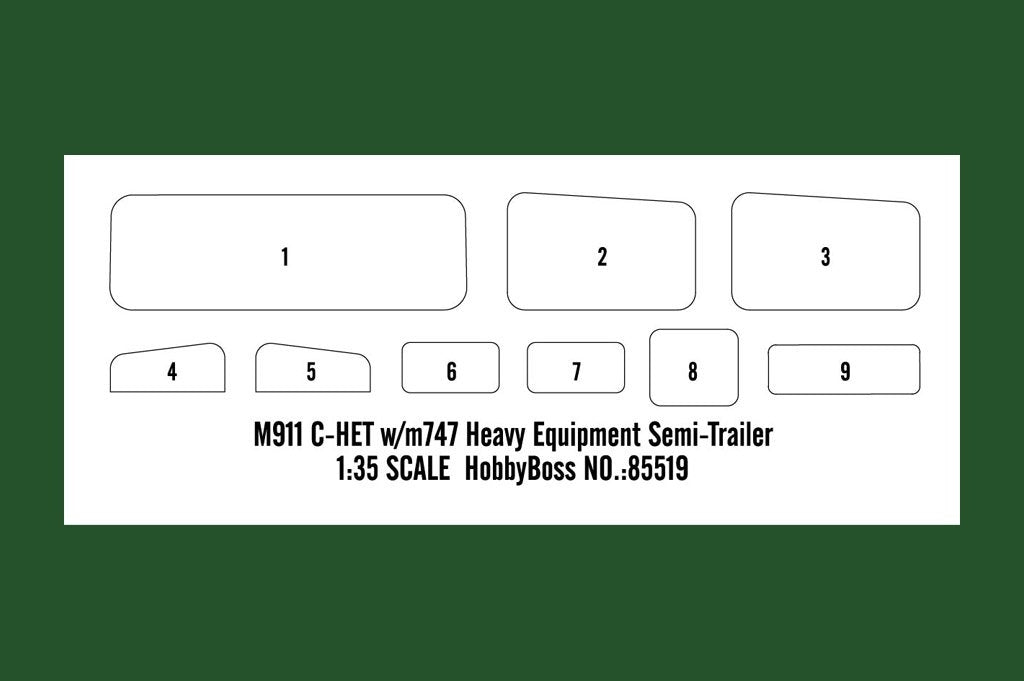 Hobby Boss 85519 M911 C-HET w/m747 Heavy Equipment Semi-Trailer 1/35 – obrázek 3