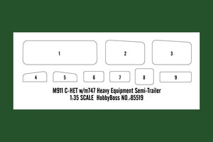 Hobby Boss 85519 M911 C-HET w/m747 Heavy Equipment Semi-Trailer 1/35 – obrázek 3
