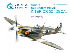 Quinta Studio QD32019 Spitfire Mk.VIII 3D-Printed &amp;amp; colored Interior on decal paper (for Tamiya kit) 1/32