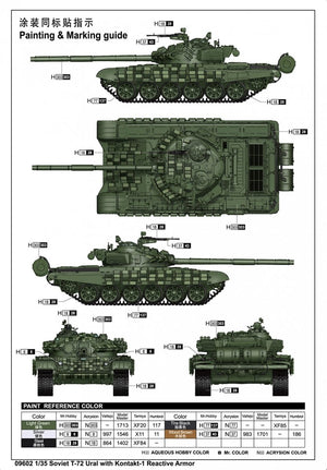 Trumpeter 09602 Soviet T-72 Ural with Kontakt-1 Reactive Armor 1/35 – Bild 4