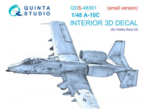 Quinta Studio QDS-48361 A-10C 3D-Printed &amp;amp; colored Interior on decal paper (Hobby Boss) (Small version) 1/48