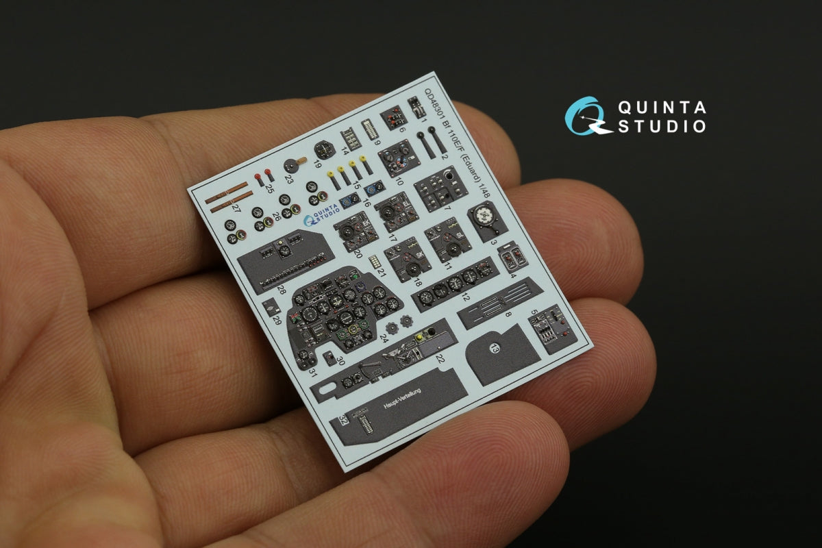 Quinta Studio QD48301 Bf 110E/F 3D-Printed &amp;amp; colored Interior on decal paper (Eduard) 1/48 – obrázek 10