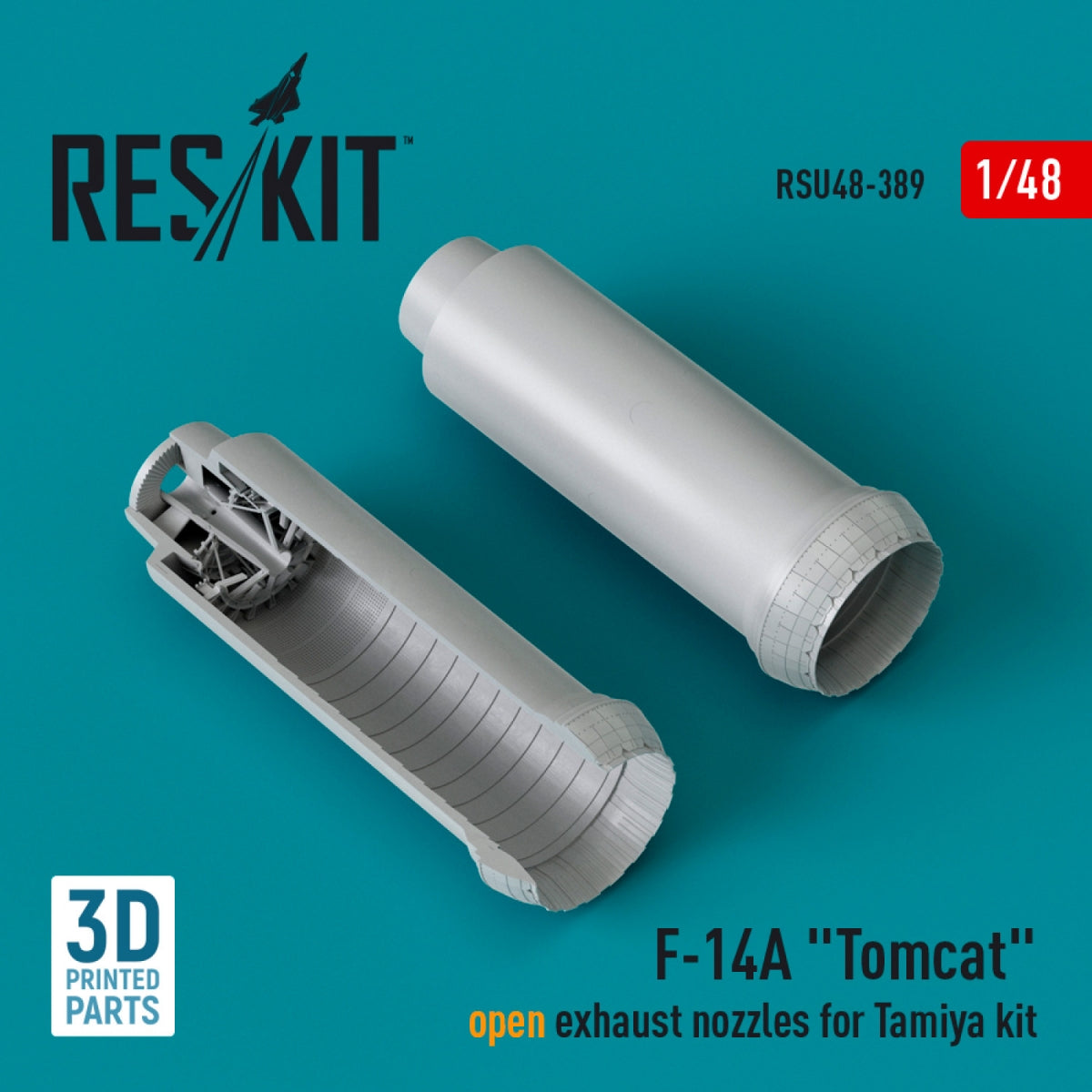 RESKIT RSU48-0389 F-14A "Tomcat" open exhaust nozzles for Tamiya kit (3D Printed) 1/48