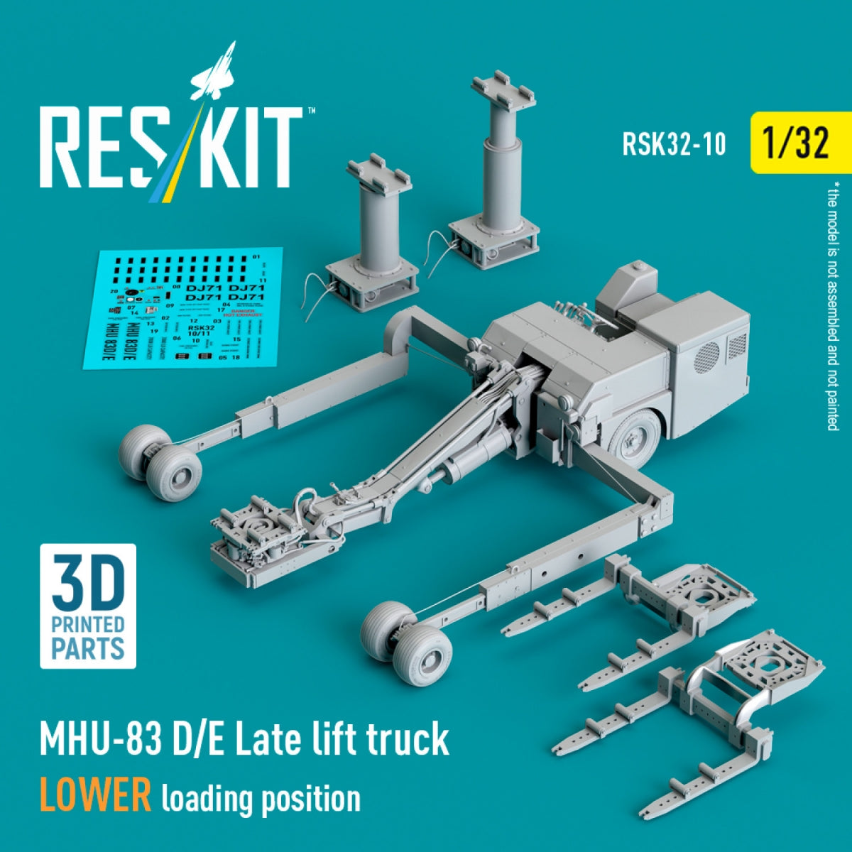 RESKIT RSK32-0010 MHU-83 D/E Late lift truck LOWER loading position (3D Printed model kit) 1/32 – image 2