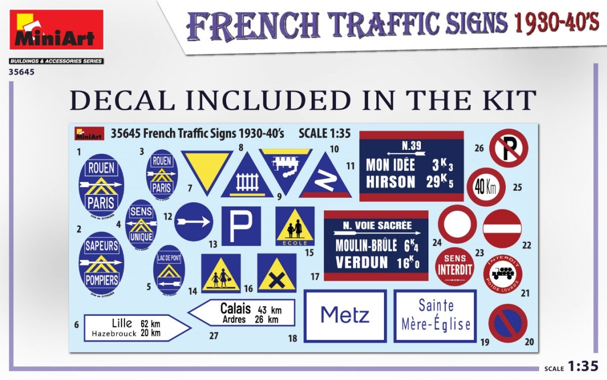 Miniart 35645 FRENCH TRAFFIC SIGNS 1930-40&amp;#39;s 1/35 – image 7