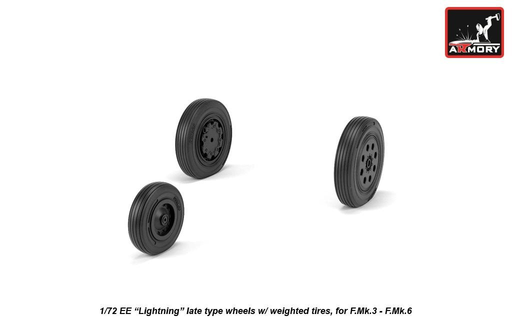 Armory Models AW72410 EE Lightning wheels w/ weighted tires, late 1/72 – image 2