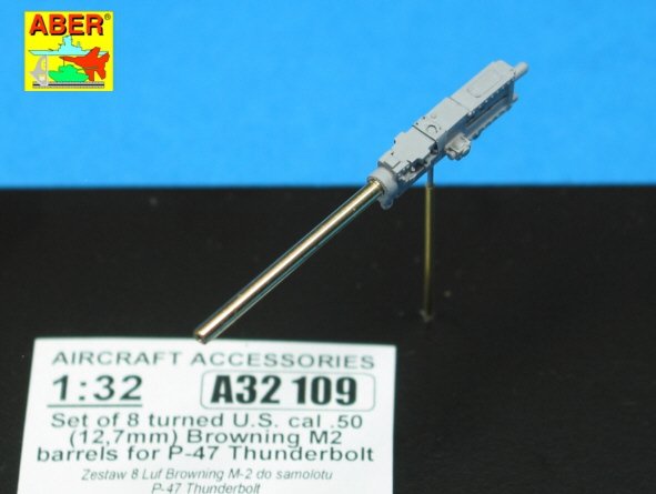 Aber A32109 Ensemble de 8 canons tournés de calibre .50 (12,7 mm) US Browning M2 pour P-47 Thunderbolt (1/32) – image 3
