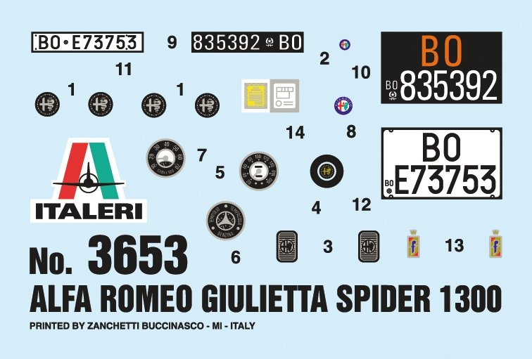 Italeri 3653 ALFA ROMEO GIULIETTA SPIDER 1300 1/24 – obrázek 10