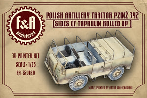 F&amp;amp;A Miniatures FA-35018B Pzinż 342 tractor tarpaulin with rolled-up side flaps 1/35