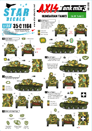 Star Decals 35-C1164 Axis Tank Mix # 3. 38.M Toldi I 1/35