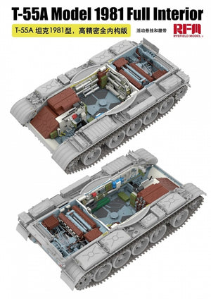Rye Field Model 5155 T-55A Model 1981 w/ Full Interior Kit 1/35