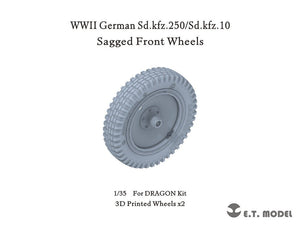 ET Model P35-124 WWII German Sd.kfz.250/Sd.kfz.10 Sagged Front Wheels for Dragon Kit 1/35
