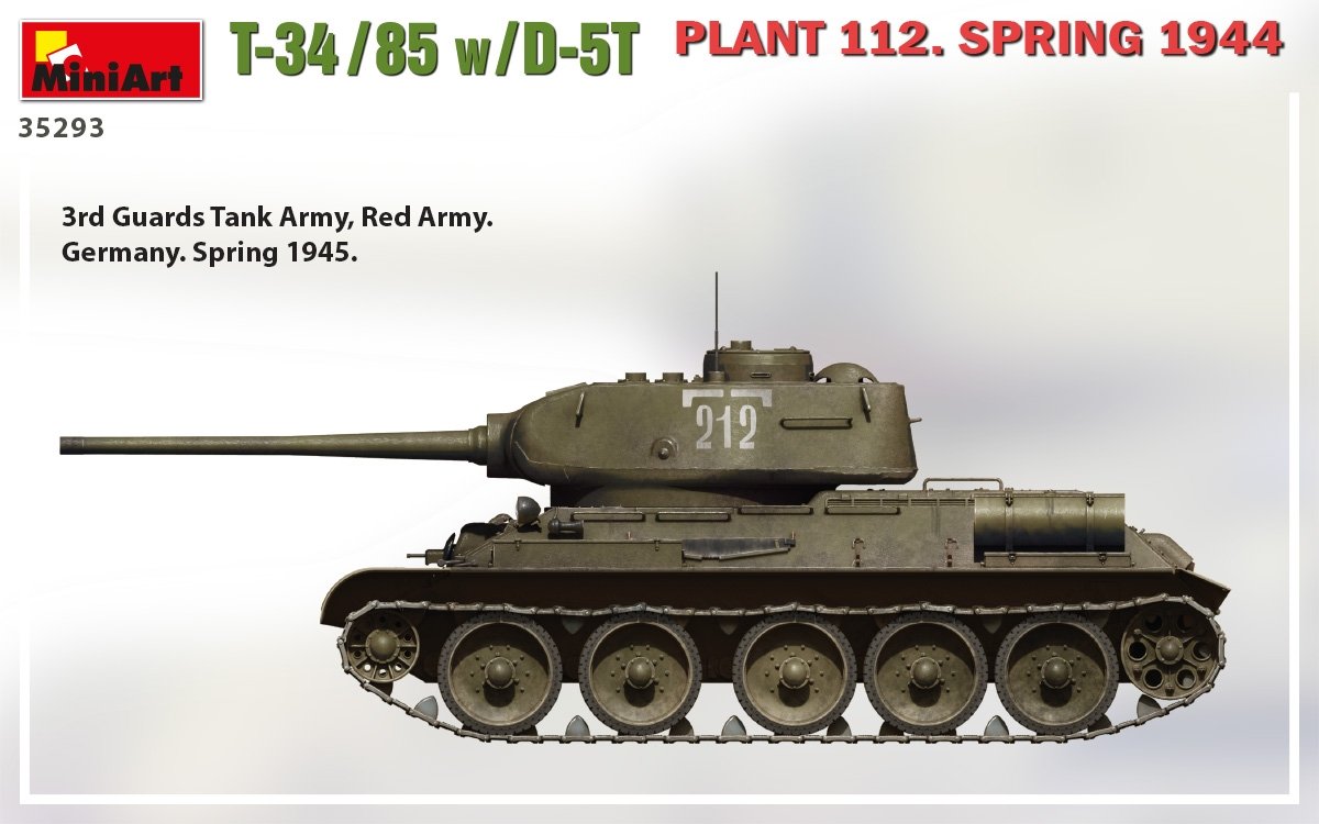 MiniArt 35293 T-34/85 w/D-5T PLANT 112. SPRING 1944 1/35 – obrázek 3