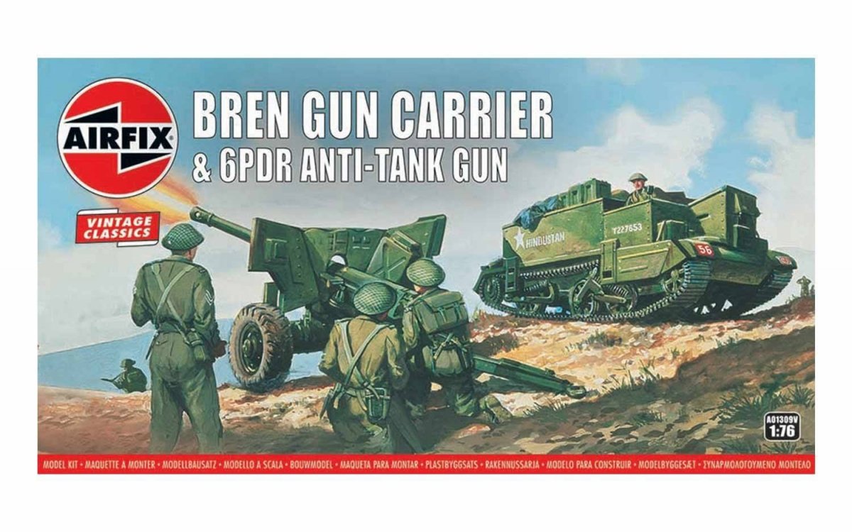 Airfix A01309V Vintage Classics - Bren Gun Carrier et canon antichar de 6 livres 1/76