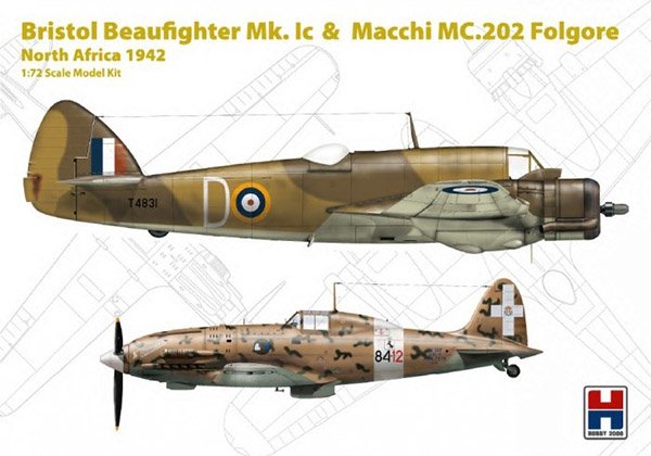 Hobby 2000 72005 Bristol Beaufighter Ic &amp; Macchi MC.202 Folgore North Africa 1942 1/72
