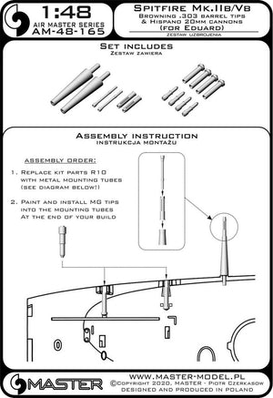 Master AM-48-165 Spitfire Mk. IIb/Vb - 20mm Hispano cannon barrels in shrouds (for Eduard model) 1/48 – Bild 6