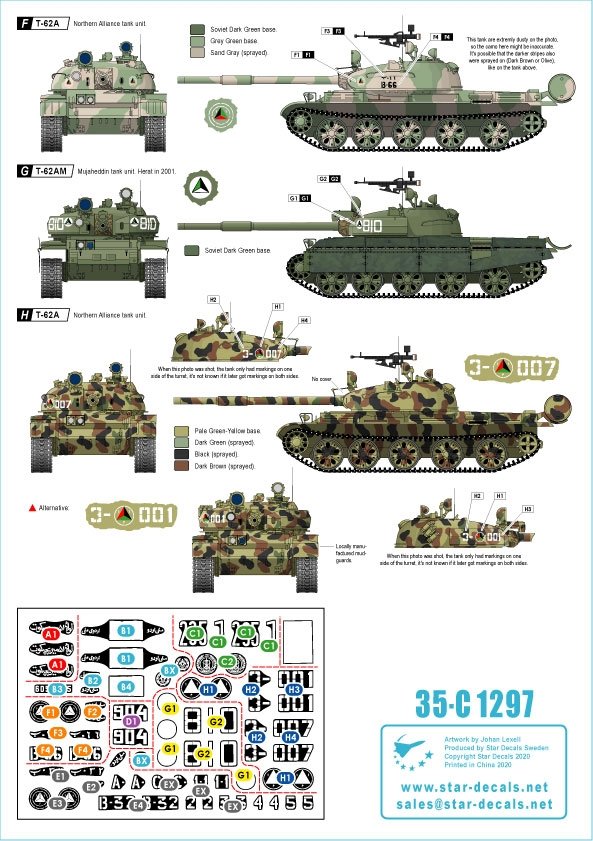 Star Decals 35-C1297 Afghan Tanks 3. T-62A/AM 1/35 – image 2