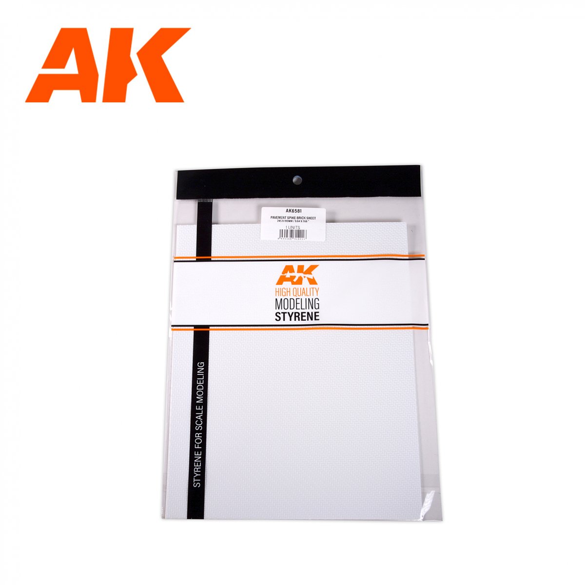 AK Interactive AK6581 PAVEMENT SPIKE BRICK SHEET 245 X 195MM / 9.64 X 7.68 “ TEXTURED STYRENE SHEET – 1 UNIT – image 2