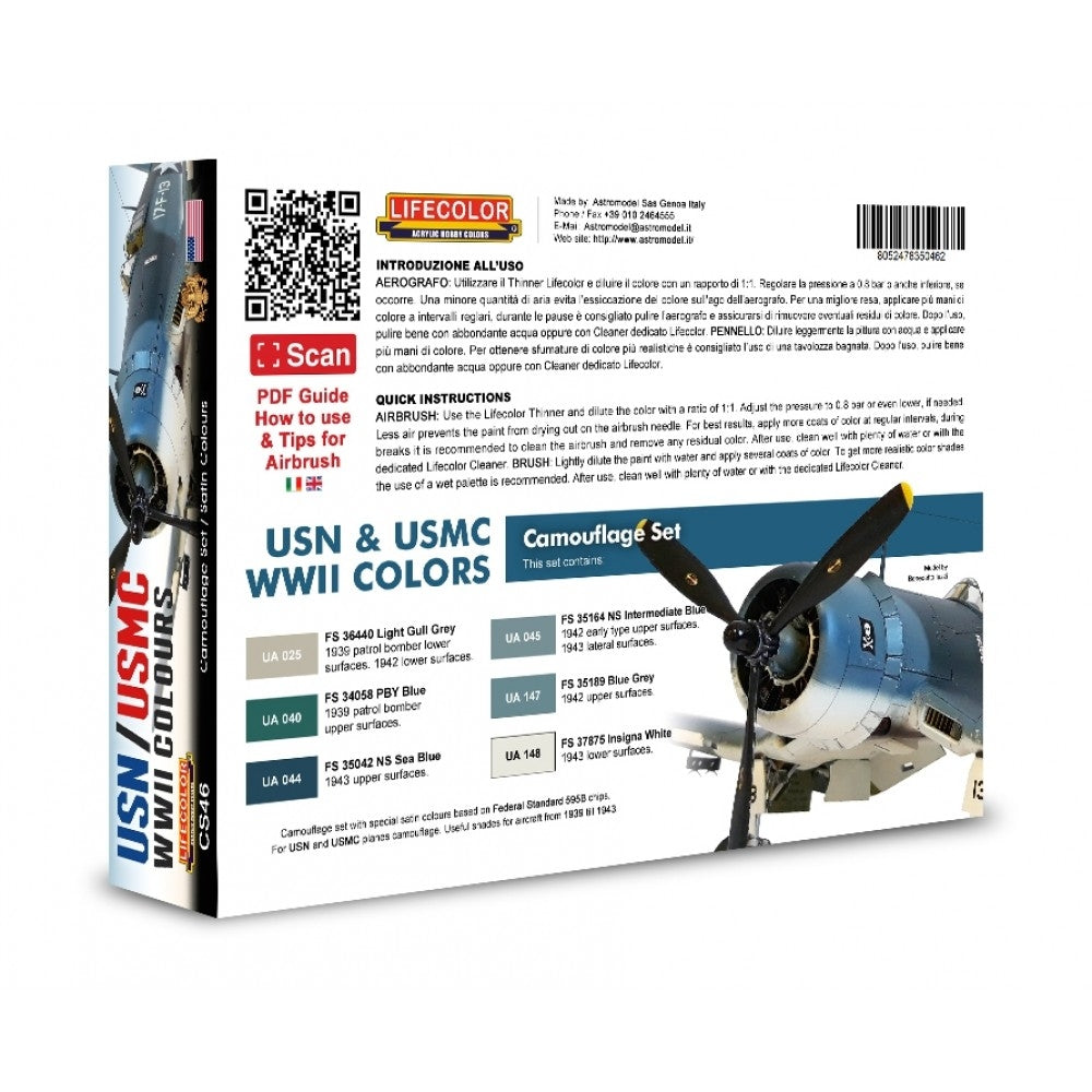 Lifecolor CS46 Acrylic paint set American Aircraft Set 1 USN &amp;amp; USMC WWII 6x22ml – Bild 2