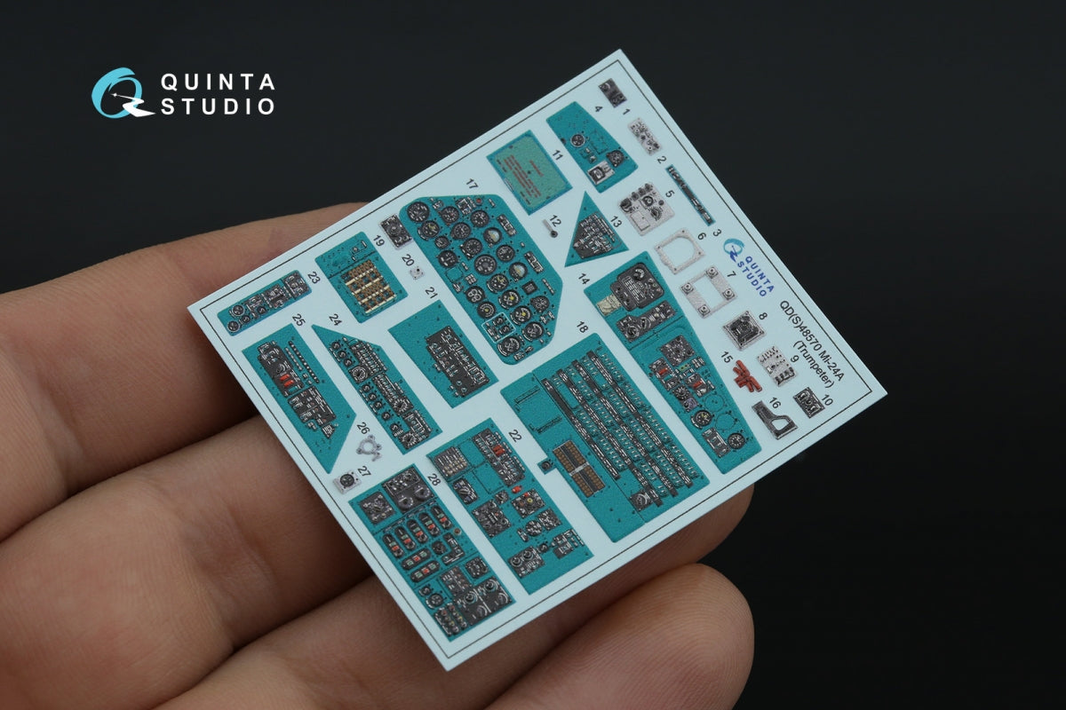 Quinta Studio QDS-48570 Mi-24A 3D-Printed &amp;amp; colored Interior on decal paper (Trumpeter) (small version) 1/48 – image 3