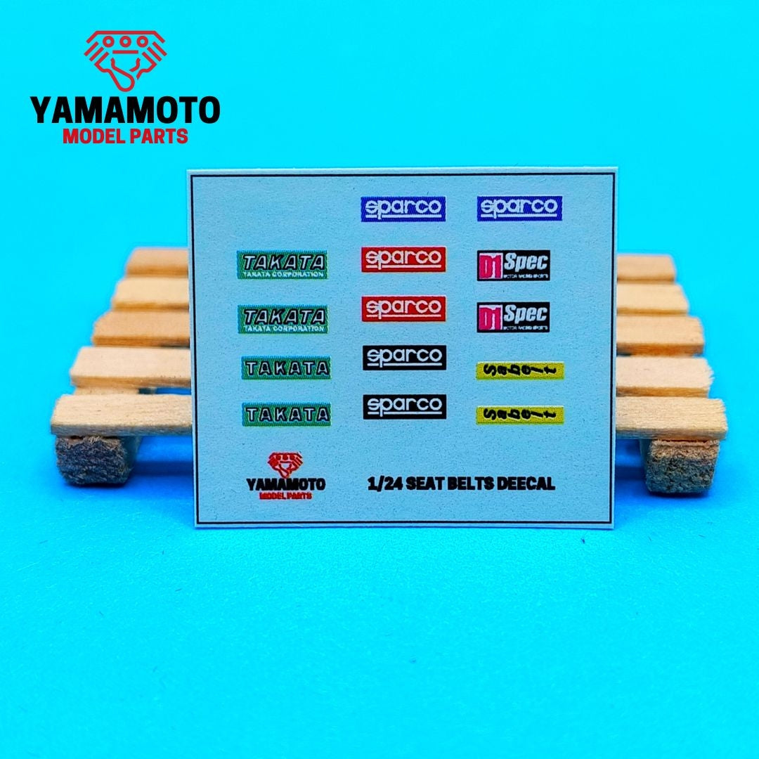 Yamamoto YMPTUN116 Racing Seatbelts 4 Points Set 1 - Black &amp;amp; Red 1/24 – image 6