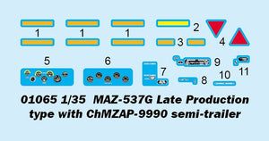 Trumpeter 01065 MAZ-537G Late Production type with ChMZAP-9990 semi-trailer 1/35 – obrázek 4