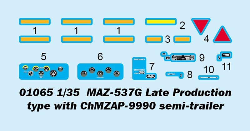 Trumpeter 01065 MAZ-537G Late Production type with ChMZAP-9990 semi-trailer 1/35 – obrázek 4