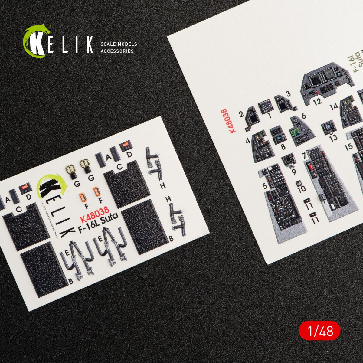 KELIK K48038 F-16I &amp;quot;SUFA&amp;quot; INTERIOR 3D DECALS FOR KINETIC KIT 1/48 – image 2